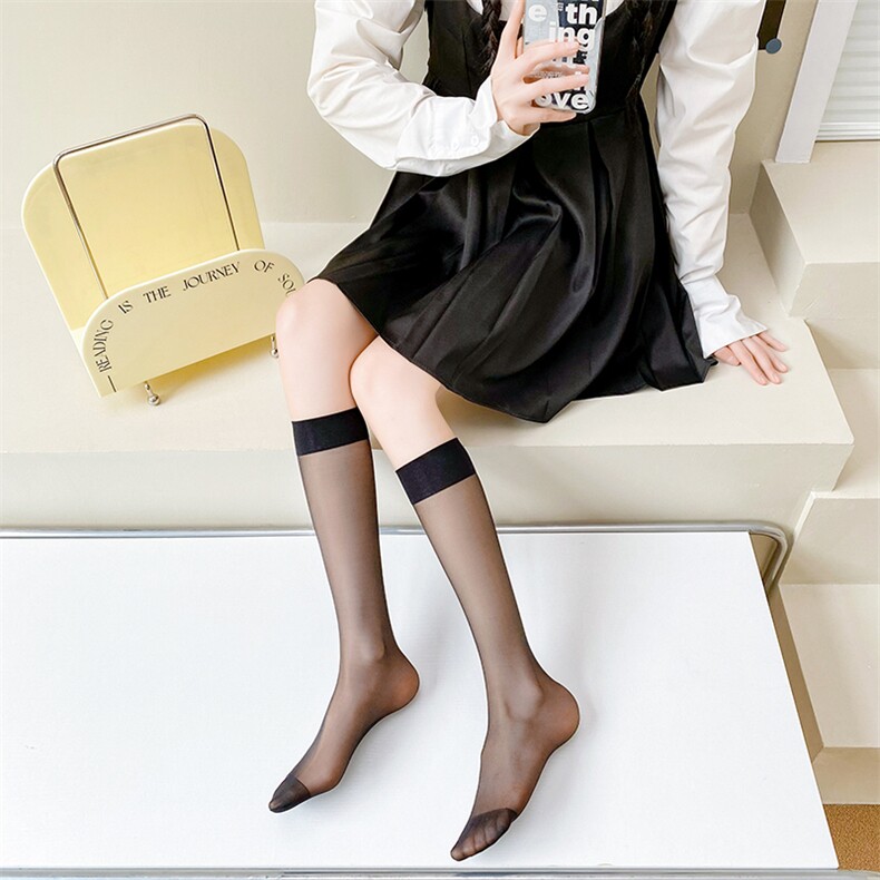 2025年秋季高筒抗菌薄款四季通用女子丝袜小腿袜,饰品袜子,锦驼羊绒