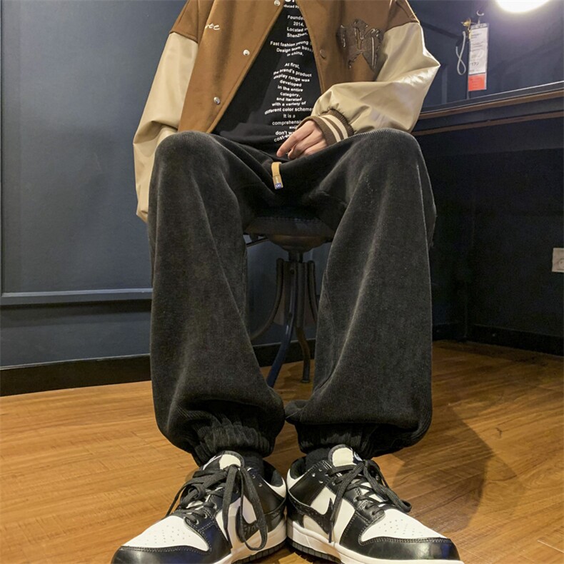 新款休闲裤宽松束脚卫裤潮流百搭休闲裤313A-1-NK84-P55控68,男装休闲裤,星座808A-1