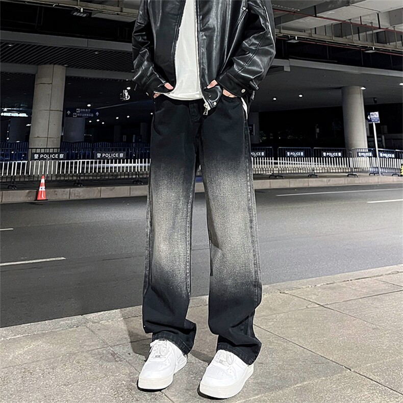 美式高街vibe风直筒长裤欧美痞帅男hiphop复古水洗牛仔裤,男装牛仔裤,星座301D-4(原星座1004-4）