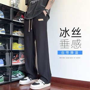 wassup happy灯芯绒裤子男春秋季潮牌美式阔腿裤夏款运动休闲长裤图片