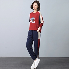 卫衣套装女2024新款春秋款时尚洋气爆款中年妈妈运动休闲两件套潮，女装套装/套裙，忆绮罗
