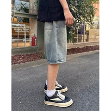 夏季新款男士工装牛仔短裤水洗磨砂复古潮流日系直筒裤NG548，男装牛仔裤，星座1116A（原606A-3）