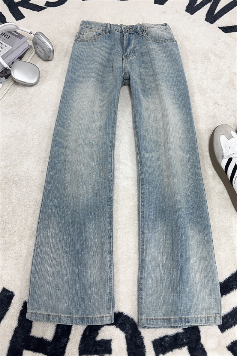 B221美式ins高街暗黑宽松直筒竹节纹牛仔裤LK26626-特P46控88,男装牛仔裤,电商B221