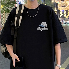 T839港风潮牌高街美式短袖T恤男夏季新款宽松半袖ins重磅纯棉体恤，男装T恤，星座304A-1