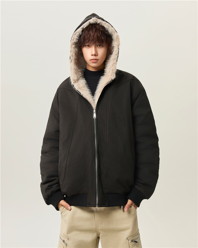 解构座山雕连帽棉服男女宽松解构毛高级毛领棉衣外套2317P118,男装棉衣,星座506-1