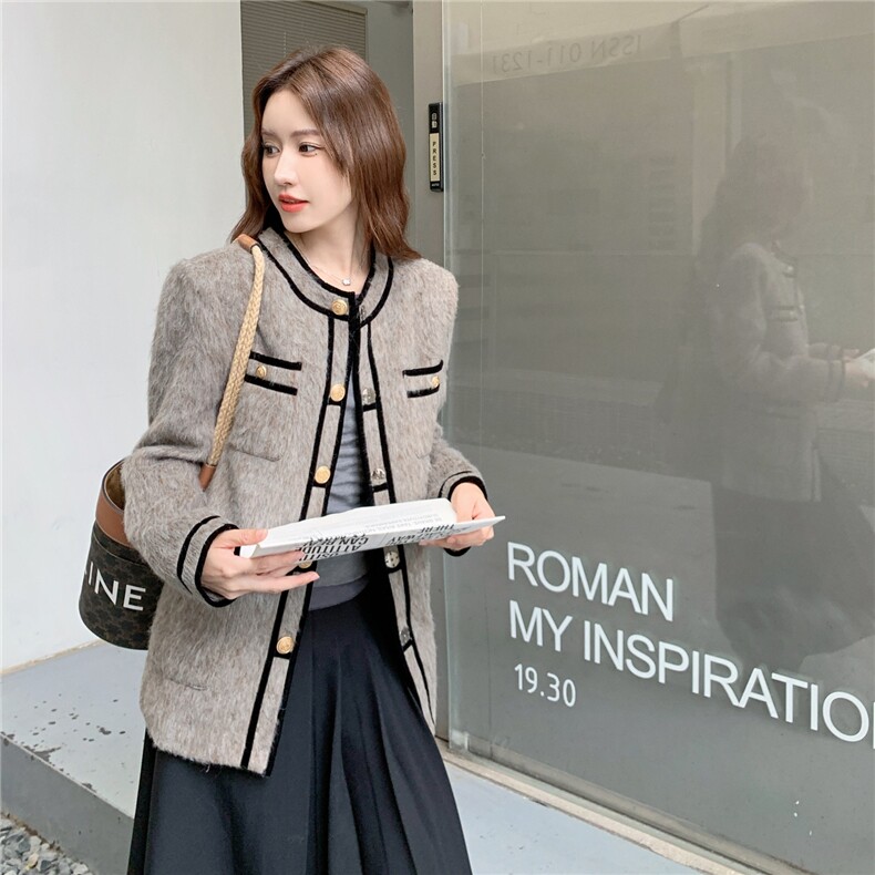 轻奢高级感小香风毛呢外套女秋冬2025新款小个子独特超好看高级感图片
