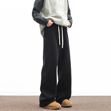 现货02秋冬加绒加厚宽松毛巾绣垂感阔腿裤XZ211-1-K2472-P65，男装卫衣，星座211-1