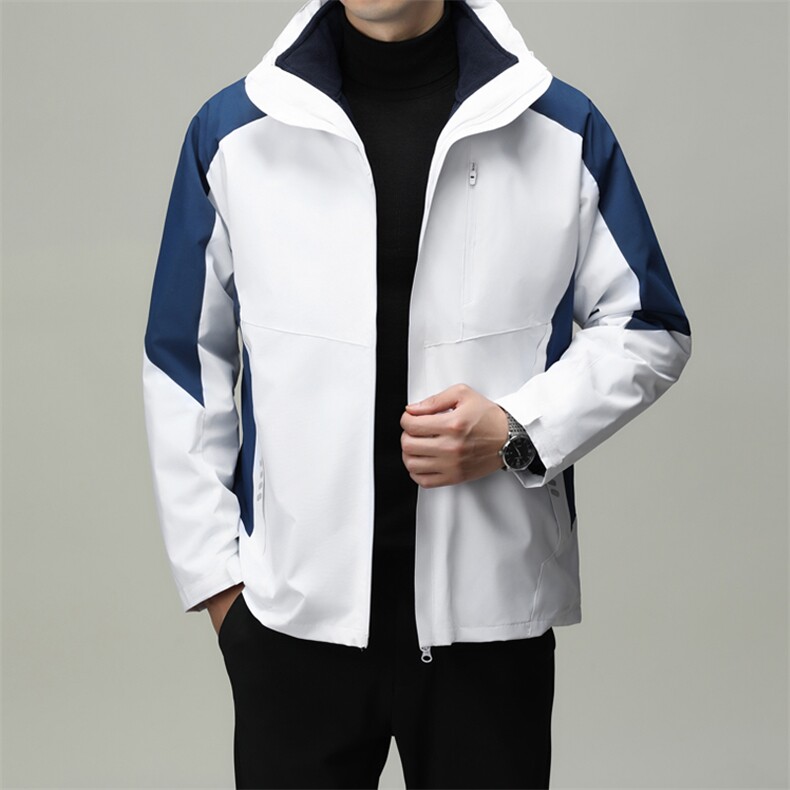 新款三合一可拆内胆登山服男士春秋休闲冲锋衣外套男装季,男装夹克,电商B212（原钱塘6029）
