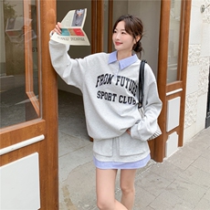 【新品】套装~假两件字母卫衣短裙两件套28613-P169-K278，女装套装/套裙，2B076