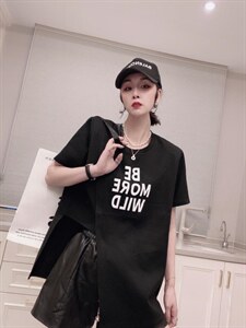 字母不规则韩版T恤,女装T恤,可纳奇