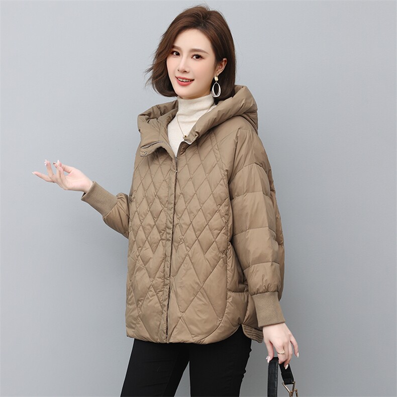 时尚龟壳背造型羽绒服女短款宽松显瘦保暖外套，女装羽绒服，衣之秀