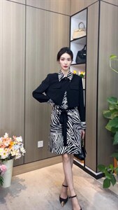 撞色假两件风衣,女装风衣,迪蔓君翔