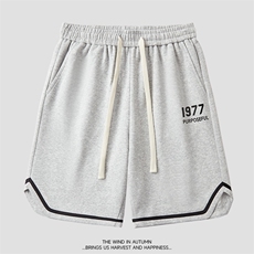 DK6967P35日系白底华棉短裤篮球大码宽松户外时尚休闲夏季短裤男，男装休闲裤，星座510A-1