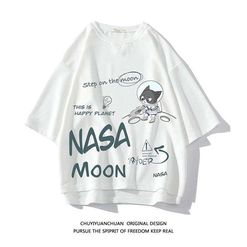 NASA联名同款春夏季七分袖t恤男大码五分袖男短袖中袖 Q11187-P30图片