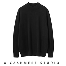 2025年秋季半高时尚百搭通勤简约休闲长袖，男装羊绒套衫，朝思纯山羊绒