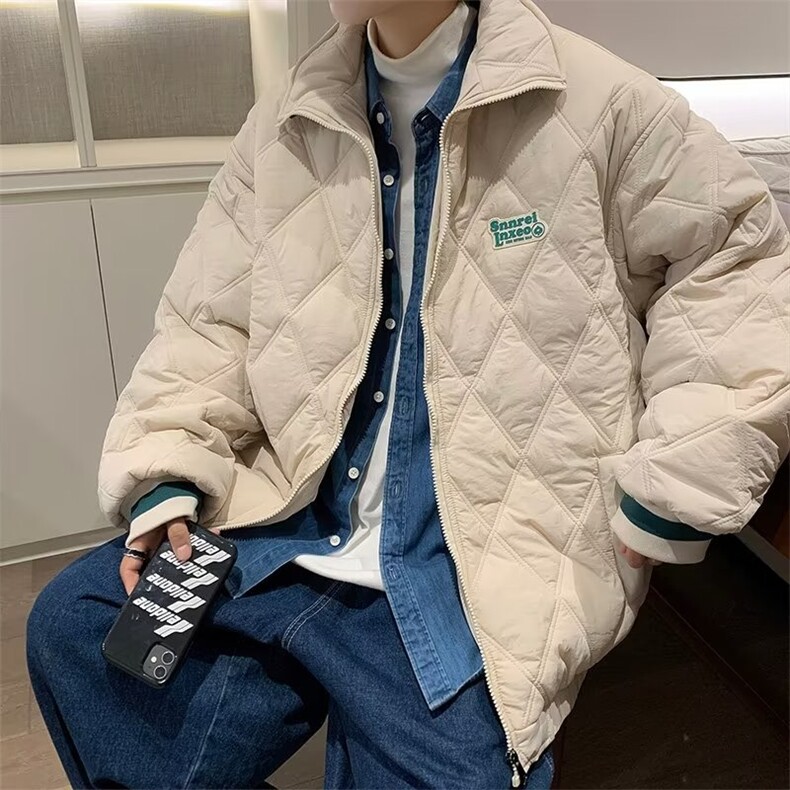 菱格服男冬季时尚棒球服外套美式复古2022新款ins潮牌衣保暖,男装棉衣,星座813-2