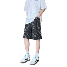 现货得物夏季迷彩工装宽松阔腿直筒五分短裤男K5916-特P35控59，男装牛仔裤，星座205