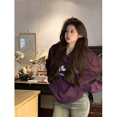 EE056-P65卫衣男女情侣装春秋薄款2024潮流宽松印花连帽韩版上衣，男装卫衣，星座911-3