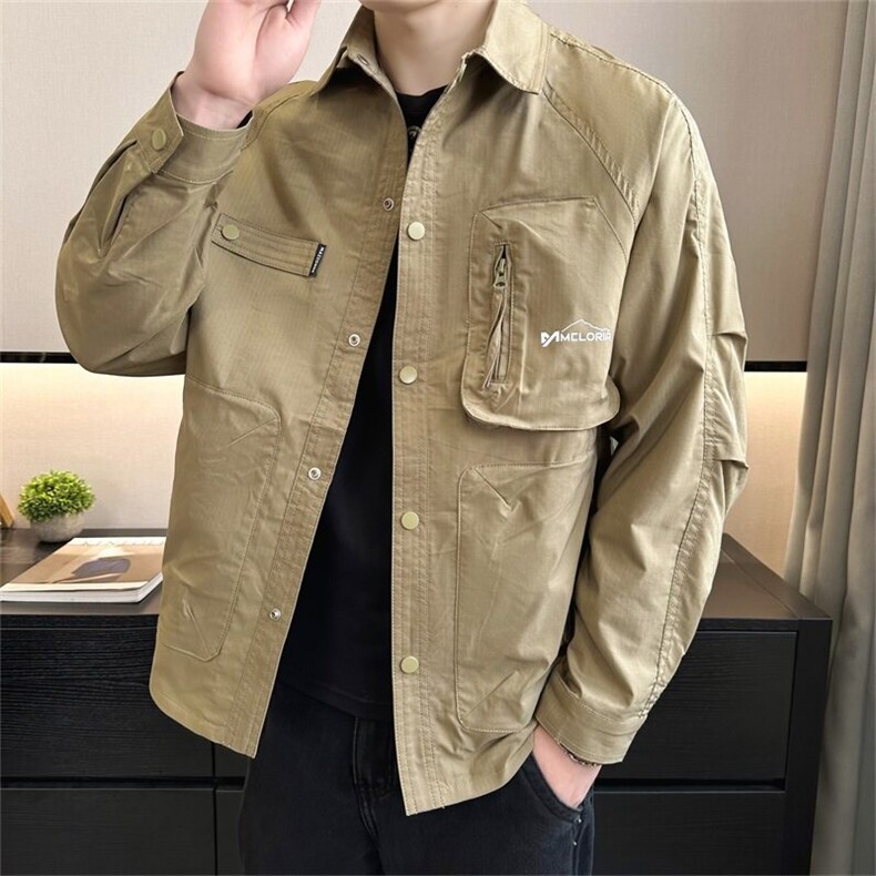 特价店主风休闲工装翻领衬衫多口袋夹克上衣外套JK159-P80，男装夹克，电商A413
