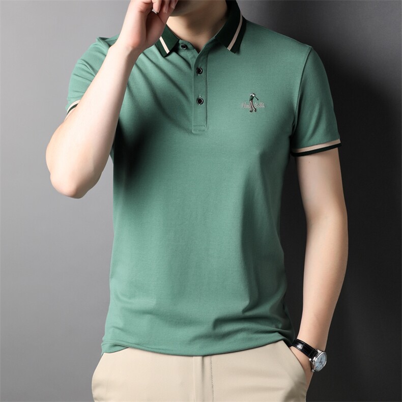 D22788钱塘2020-2夏季男士休闲精品翻领短袖T恤P55图片