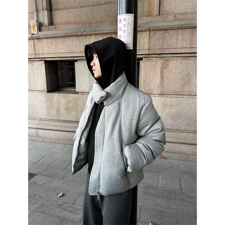 网图老钱风立体解构短款加厚32支软糯棉服外套W1915/特P90,男装棉衣,电商B350