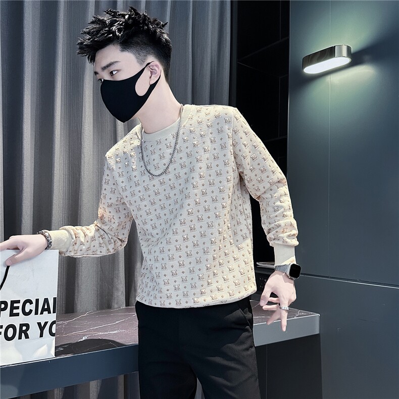 凸起提花高级感圆领卫衣男社会小伙店主风301C-WY64-P58控88,男装卫衣,星座301C（原B323）
