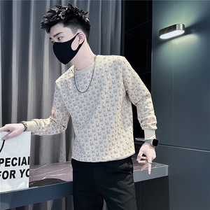 凸起提花高级感圆领卫衣男社会小伙店主风301C-WY64-P58控88图片