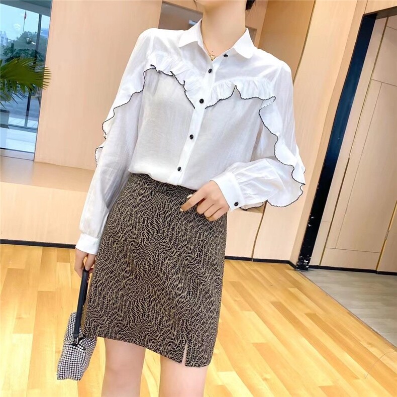 胸前绣花气质款衬衫，女装衬衫，名门秀