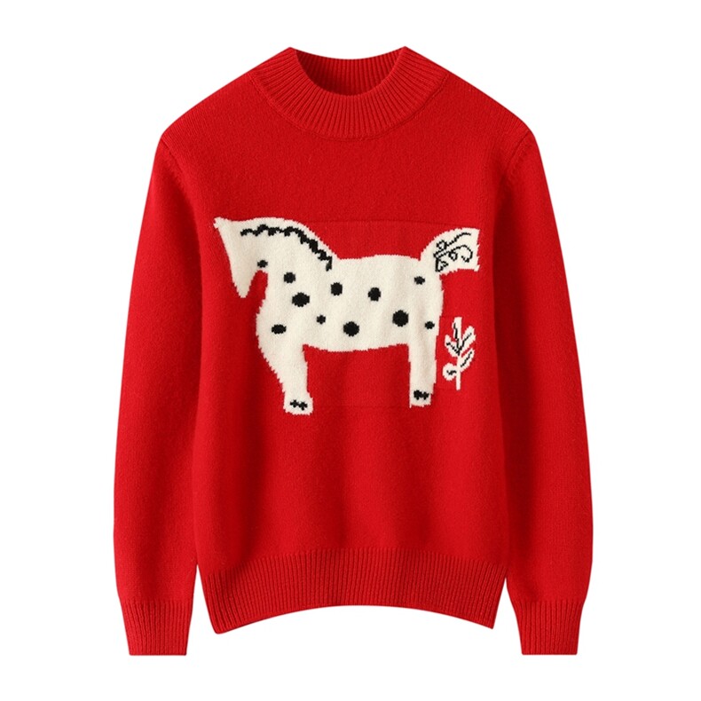 2025时尚百搭通勤简约休闲加厚小马，童装儿童羊毛衫，牧皓研