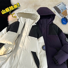 秋冬港风连帽时尚棉衣袖章宽松加厚冬季外套MY9308P-95，男装棉衣，电商A128