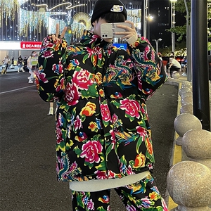 Y99男女休闲花衣服外套冬季保暖防寒面包衣服风大码汉服土潮图片