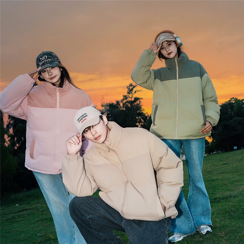 特批多模时尚拼色面包服宽松休闲立领棉服A247-MY2279特批60控98,男装棉衣,电商A247