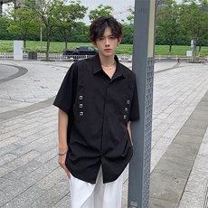 纯色衬衫抖音直播现货短情侣款冰丝衬衣DS-C323-1-7770-P38，男装衬衫，电商C323-1