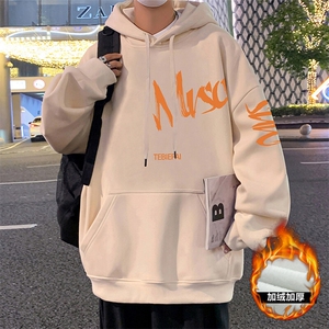 CM08P60加绒65重磅纯棉连帽卫衣秋冬外套字母印花帽衫秋冬外套图片