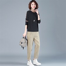 2021年春季新款潮休闲套装女时尚气质减龄两件套装裤子洋气时髦，女装套装/套裙，简韵佳