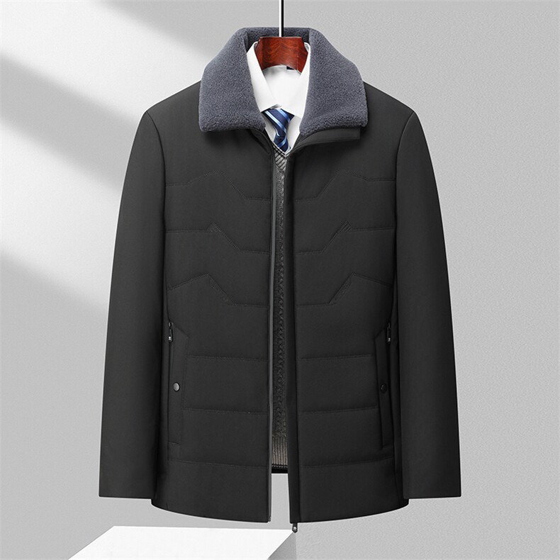 中老年棉衣冬季加绒加厚可脱卸大毛领爸爸装中年棉服 BD305-P80图片