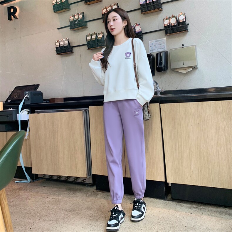 高端可外穿家居服女款春秋款秋季纯棉长袖休闲运动居家服睡衣套装,女装套装/套裙,梦懿尔