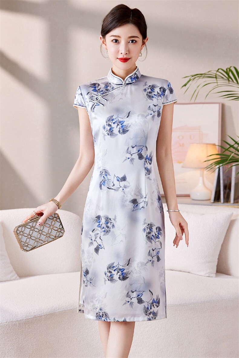 奈绪桑蚕丝旗袍女夏季2025新款日常可穿修身显瘦高端优雅新中式,女装汉服/婚纱/旗袍/礼服,媚琳依坊