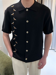 夏季男士刺绣针织衫翻领POLO短袖冰丝T恤 N6735-P58图片