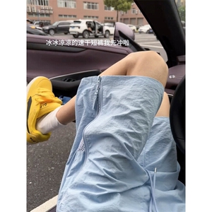 B221 美式ins高街暗黑宽松直筒拉链五分裤短裤 LK25533-特P28控49图片