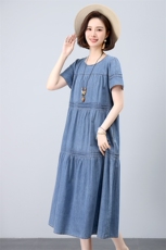2025年夏季休闲文艺天丝连衣裙，女装连衣裙，悦见她