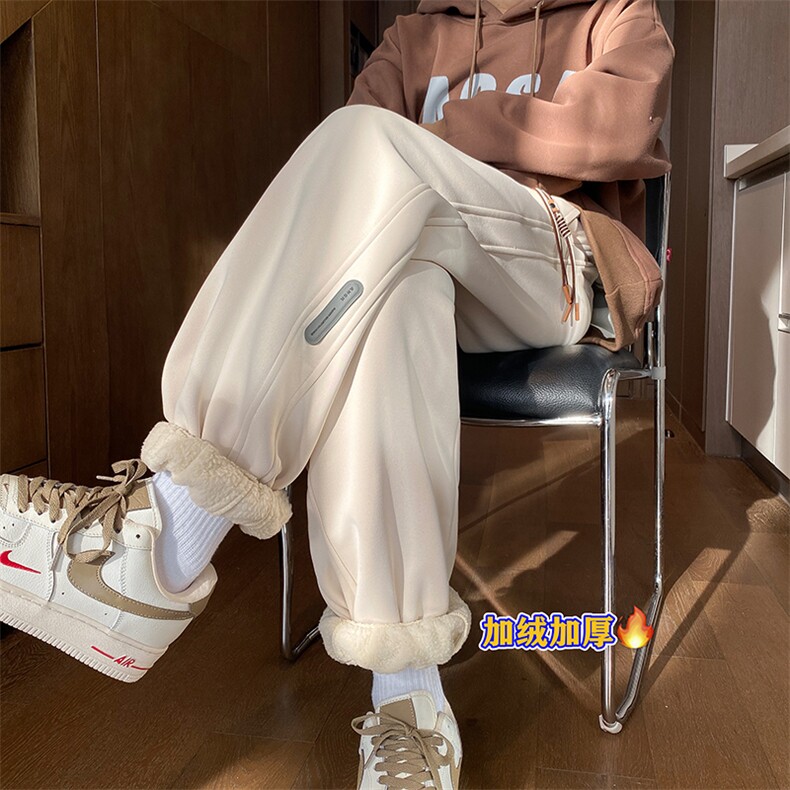 加绒加厚休闲运动卫裤男美式针织束脚裤子715-6-BX03P55（控78）,男装休闲裤,星座715-6