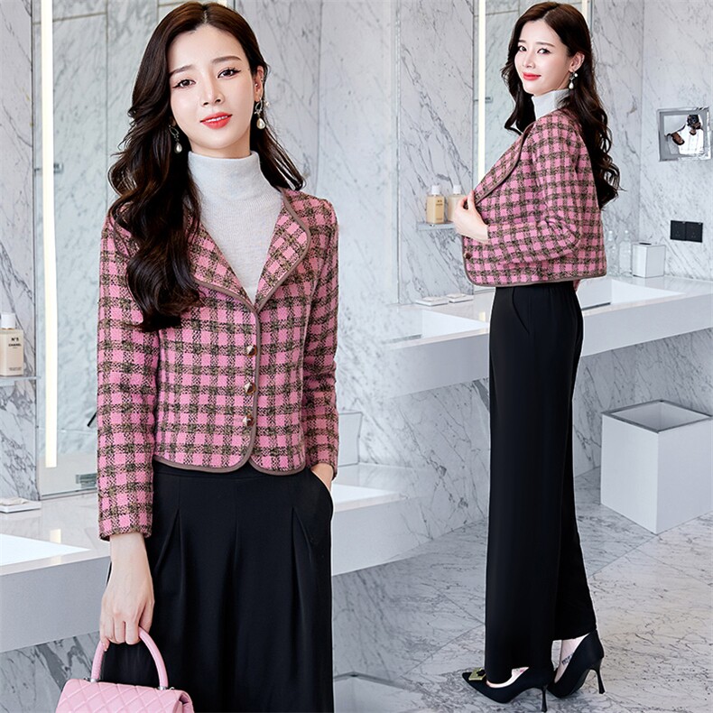 档口大量现货2024冬装老款时尚格子短外套，女装短外套，罗腾