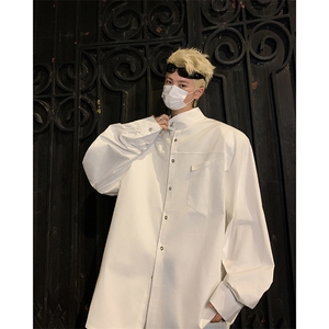 衬衫男士长袖韩版潮流垫肩宽松百搭2024秋冬ins帅气外套CY984-P39图片