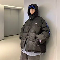 港风羽绒服男生冬季加绒加厚保暖情侣青少年棉衣连帽棉服外套530，男装棉衣，星座506