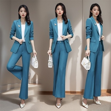 春季套装2025年新款女装时尚气质洋气职业装春秋装西装裤子两件套，女装套装/套裙，韩然一族