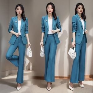 春季套装2025年新款女装时尚气质洋气职业装春秋装西装裤子两件套图片