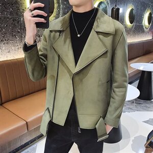 春款店主风高品质翻领夹克麂皮绒男微阔韩版外套 BX003-P135控178图片