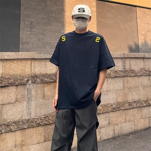万针全刺绣工艺抖音得物高品质260克重磅纯棉双纱美式高街短袖T恤图片