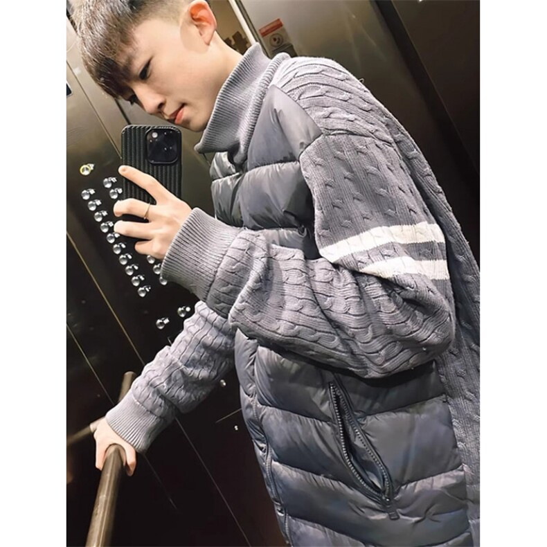 羽绒服男女韩版宽松高街情侣设计感痞帅潮牌拼接毛衣棉服MY888,男装针织衫/毛衣,星座1116A（原606A-3）